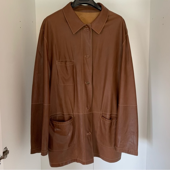 Lambskin leather reversible shirt - Picture 2 of 14